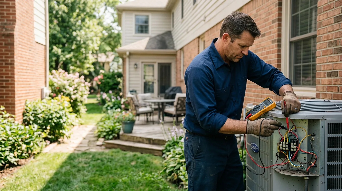 HVAC technician working near Wheatland, OK